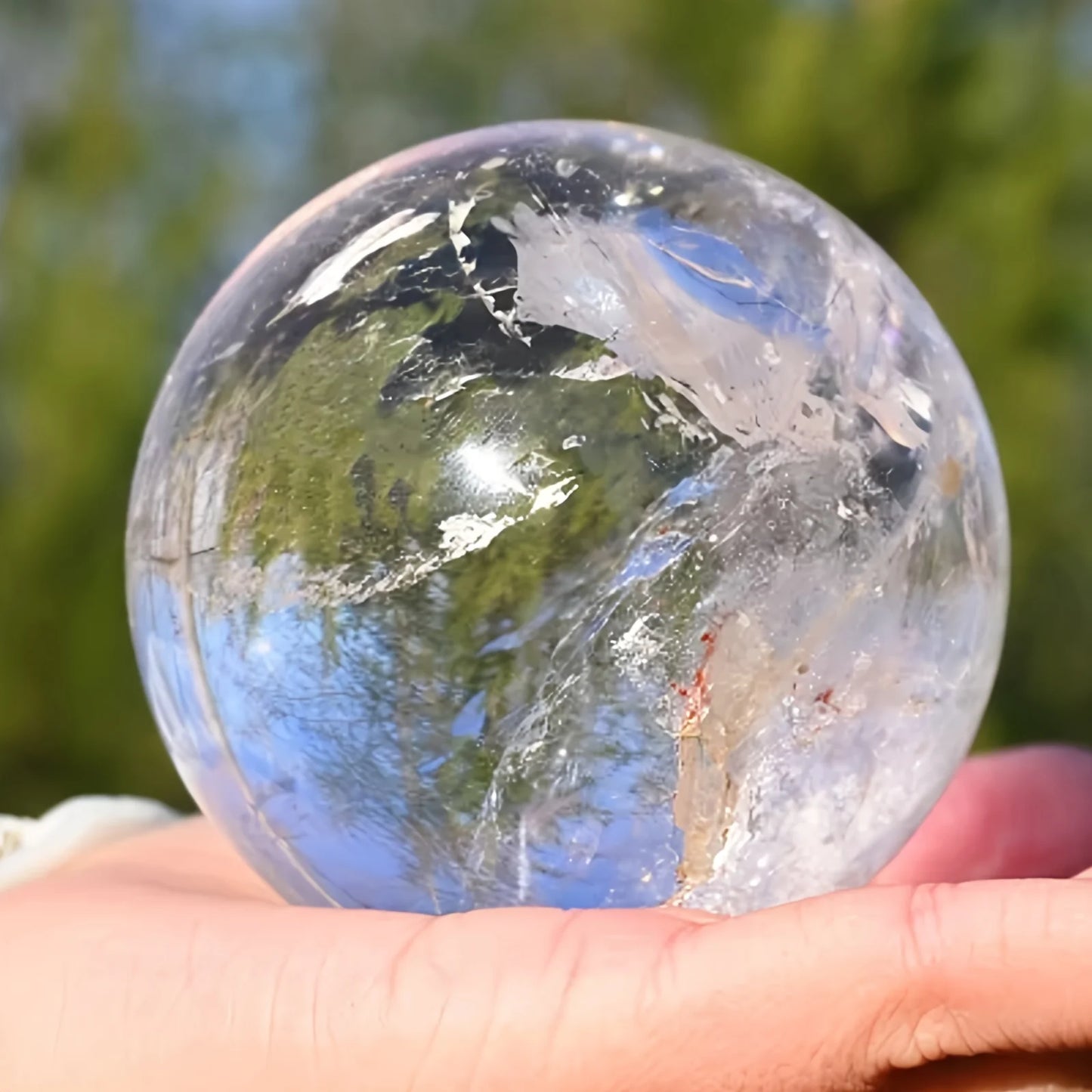 CrystalHola Clear Quartz Sphere Polished Ball for Home Decor Gift