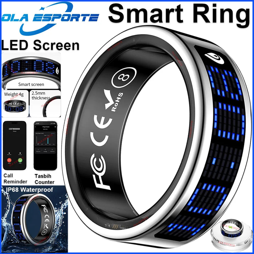 Ola Esporte Smart Ring Led Display Heart Rate Monitor