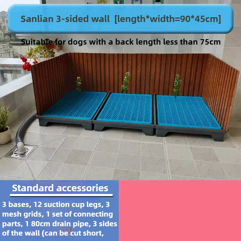 Flush Dog Toilet 28CM Enclosing Wall Large Dog Convenient Combination Urine Basin Automatic Free Flushing Suction Cup Foot Mat