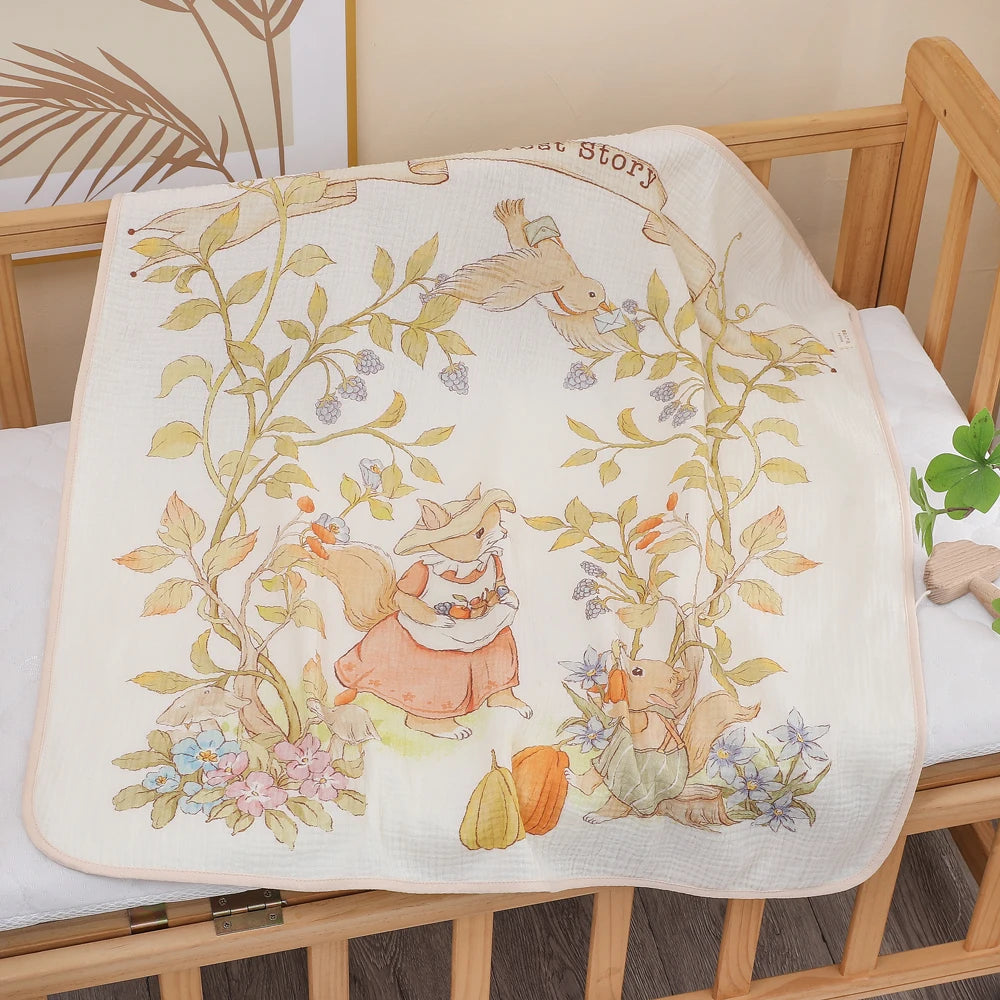 Pure Cotton Gauze Baby Bath Towel For Newborns Absorbent