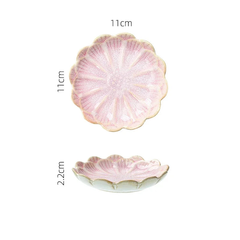 Japanese Ceramic Plate Kiln Glaze Soy Sauce Dish for Sashimi