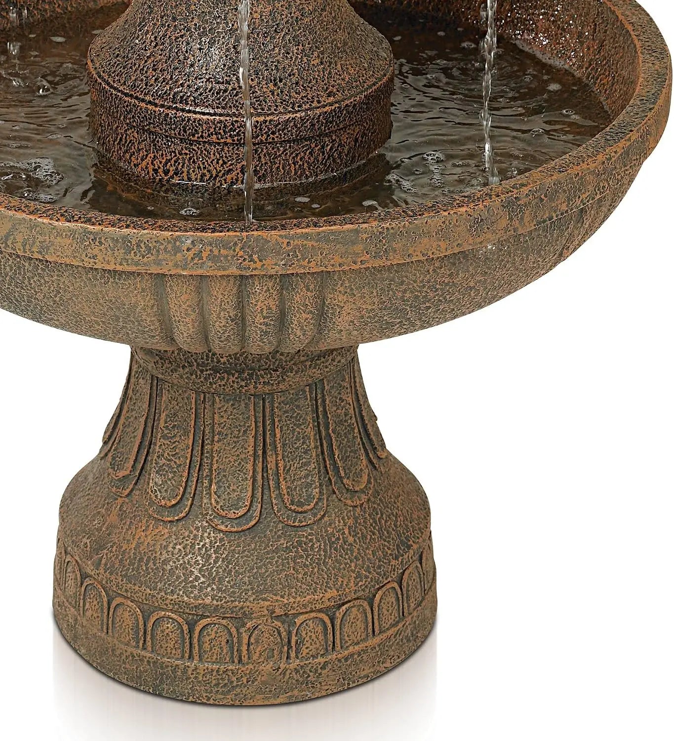 Ravenna 43" High Large Italian Indoor Outdoor Decor Faux Stone Floor Fountain Standing Waterfall 3-Tier Basin Tall Water