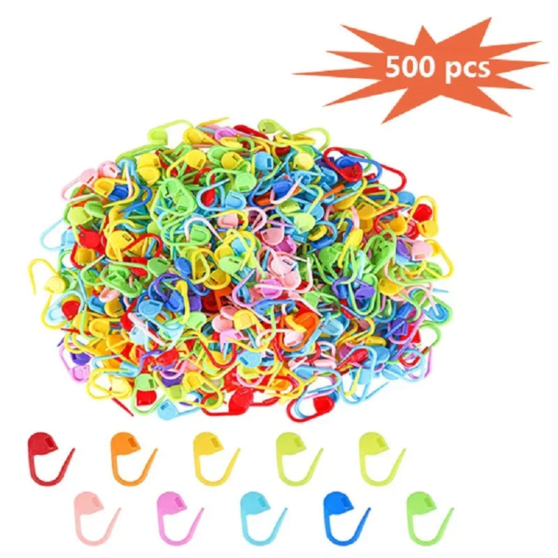 Knitting Craft Sewing Needle Tool Plastic Locking Stitch Markers Crochet Hooks Safety Sewing Supplies