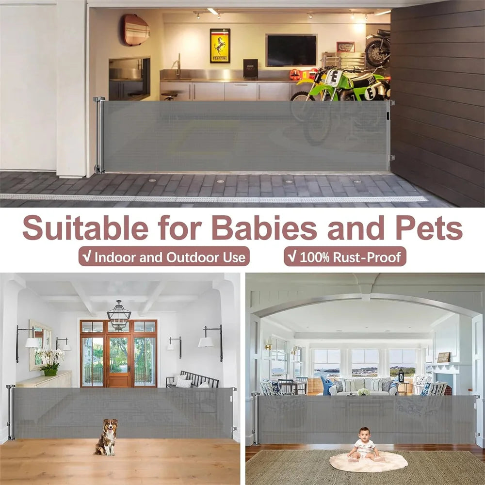 Retractable Baby Gate For Stairs And Doorways Extra Wide