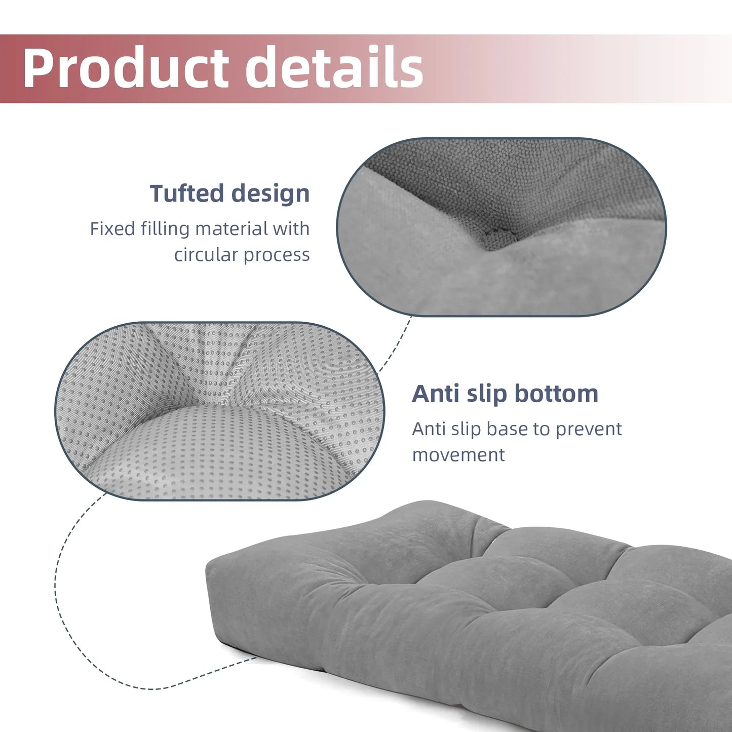 Indoor Tufted Bench Cushion Non Slip For Piano Bench