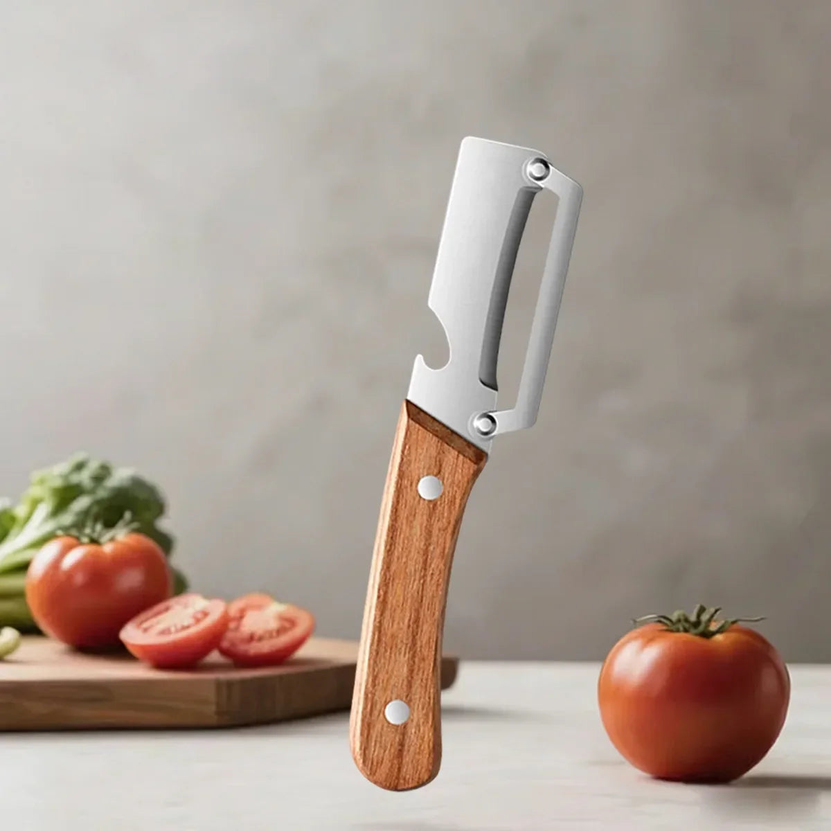 Kitchen Peeler Stainless Steel Vegetable Peeler with Wooden Handle for Peeling and Slicing Fruits and Vegetables Kitchen Tool
