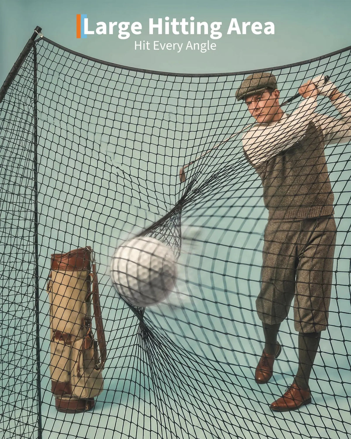 Portable Golf Practice Net With Carry Bag And Iron Frame