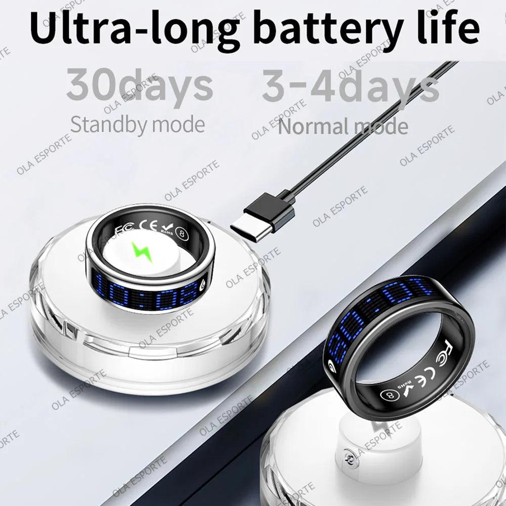 Ola Esporte Smart Ring Led Display Heart Rate Monitor