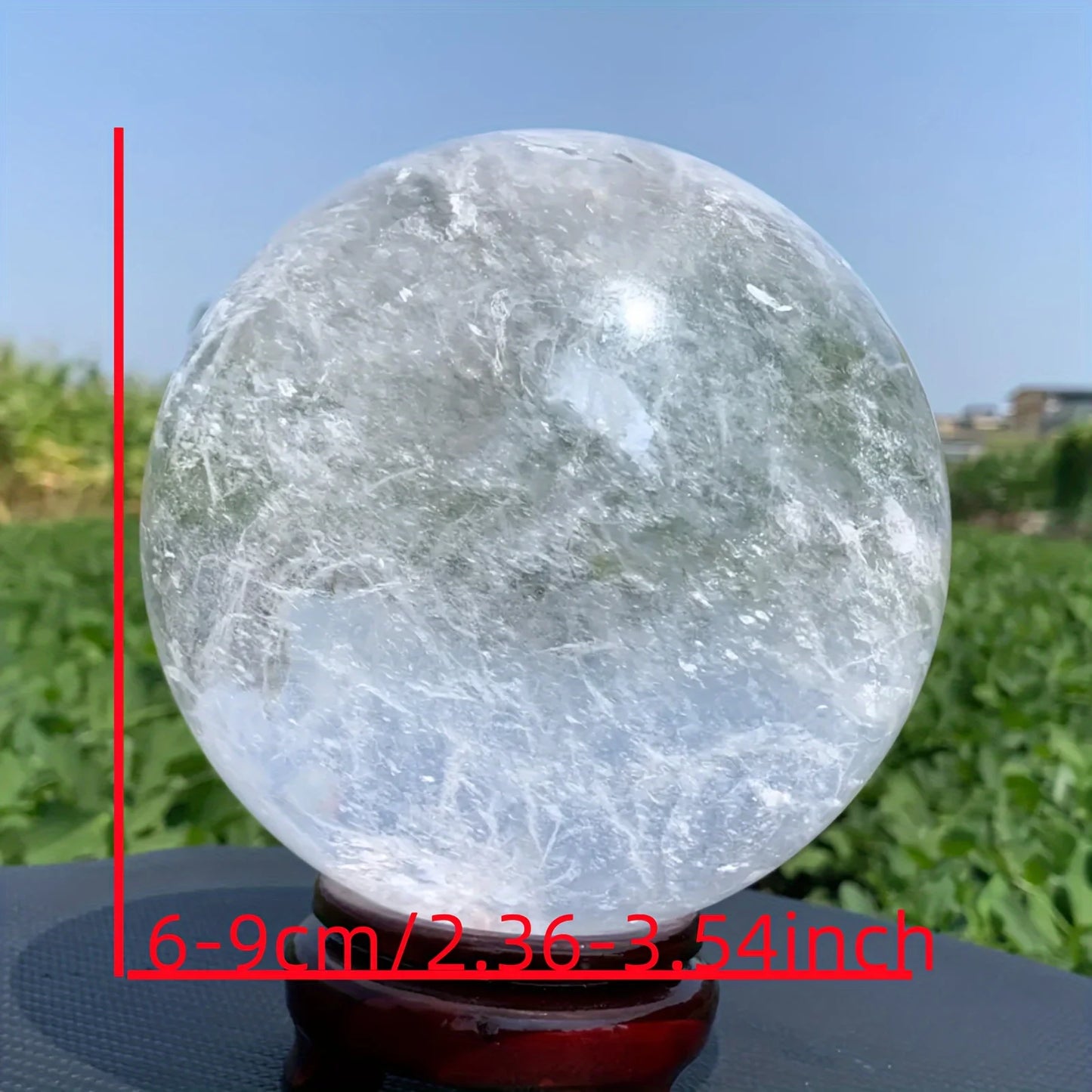 CrystalHola Clear Quartz Sphere Polished Ball for Home Decor Gift