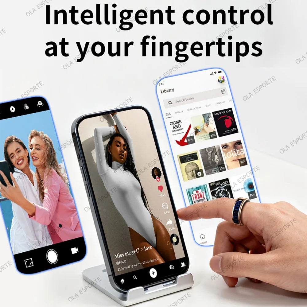 Ola Esporte Smart Ring Led Display Heart Rate Monitor