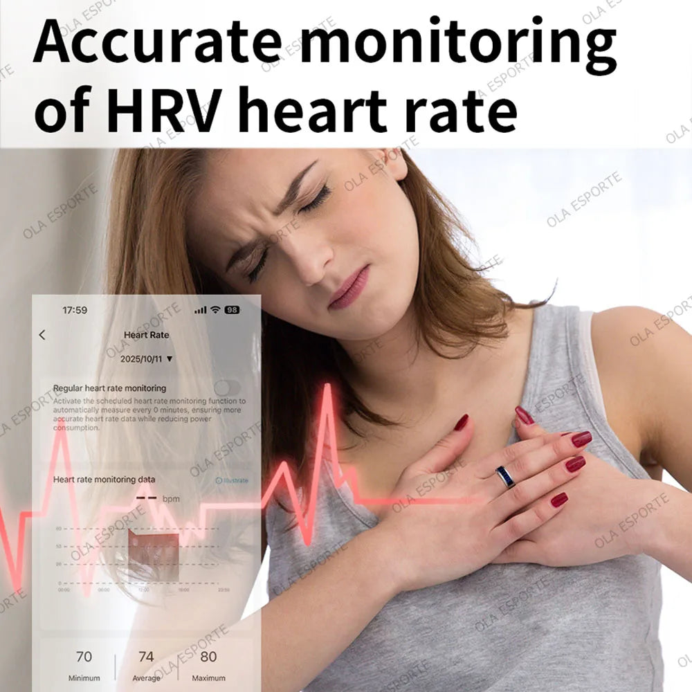 Ola Esporte Smart Ring Led Display Heart Rate Monitor