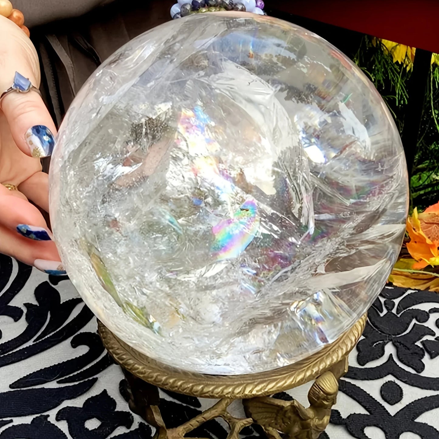 CrystalHola Clear Quartz Sphere Polished Ball for Home Decor Gift