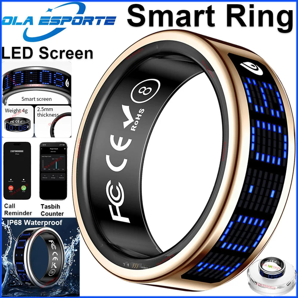 Ola Esporte Smart Ring Led Display Heart Rate Monitor