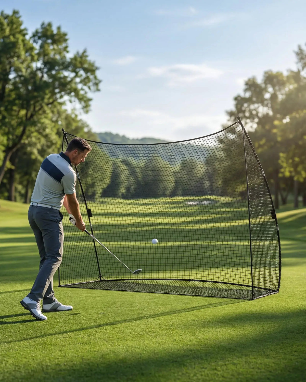 Portable Golf Practice Net With Carry Bag And Iron Frame