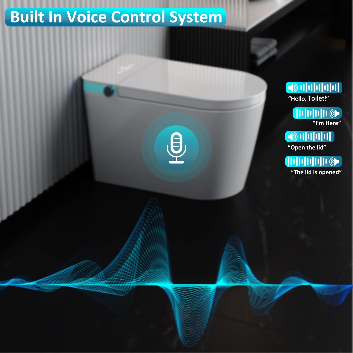 Smart Toilet With Built In Bidet Heated Seat And VoiceControl