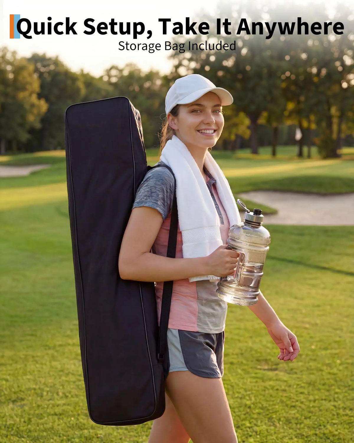 Portable Golf Practice Net With Carry Bag And Iron Frame