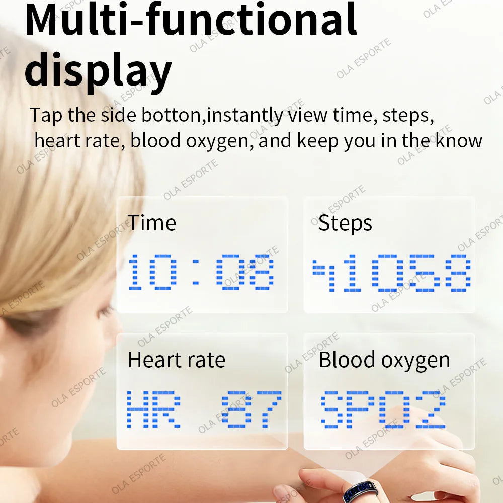 Ola Esporte Smart Ring Led Display Heart Rate Monitor