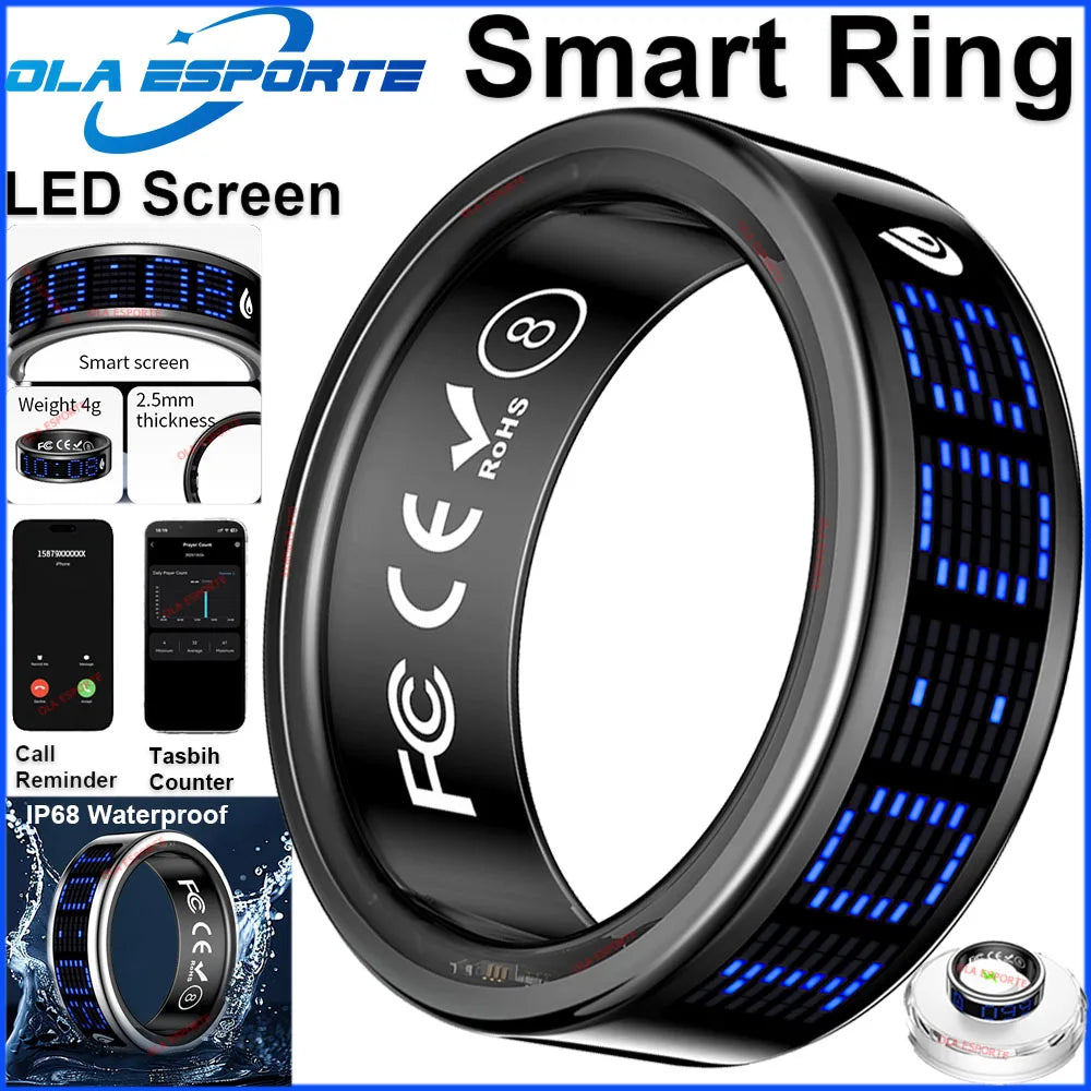 Ola Esporte Smart Ring Led Display Heart Rate Monitor