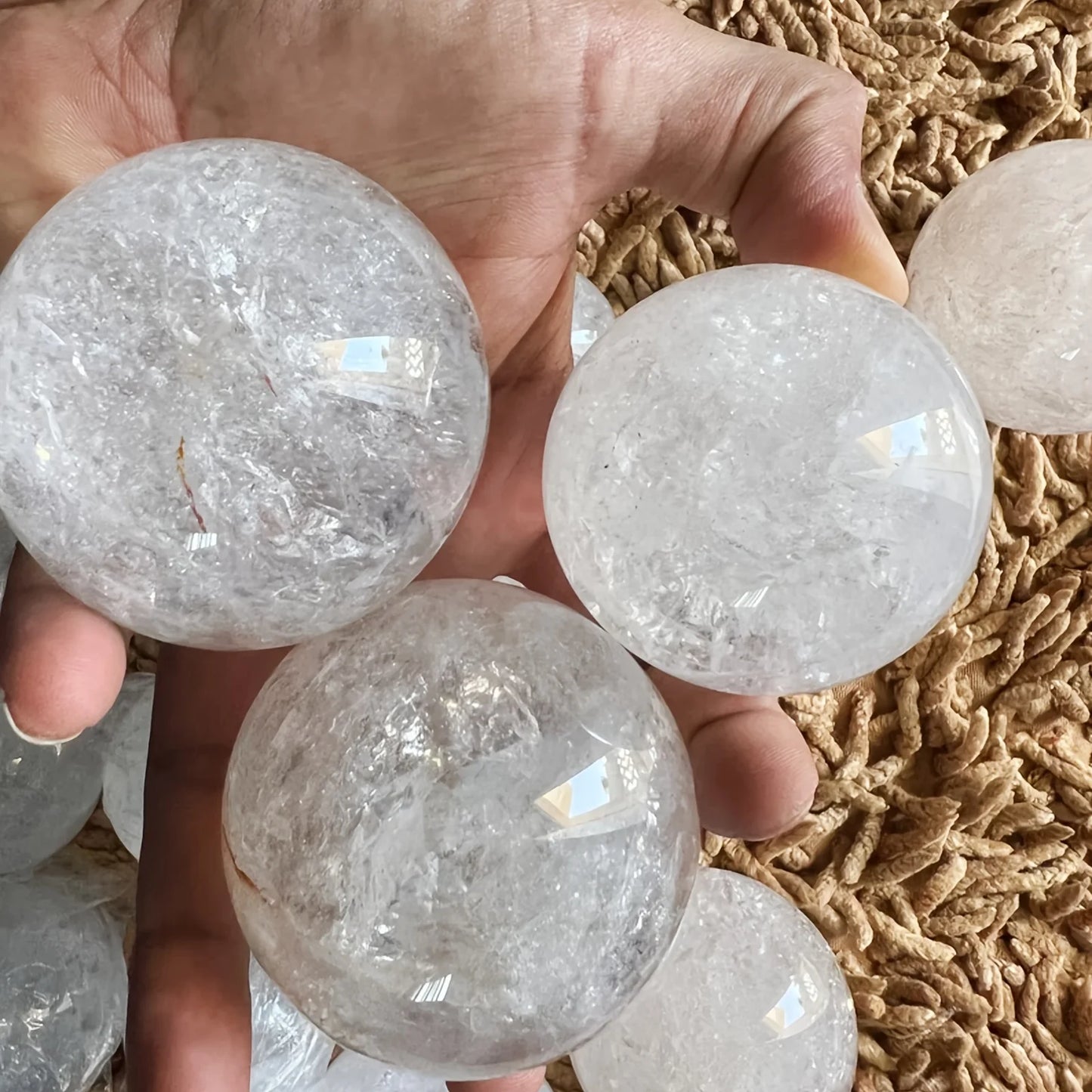 CrystalHola Clear Quartz Sphere Polished Ball for Home Decor Gift