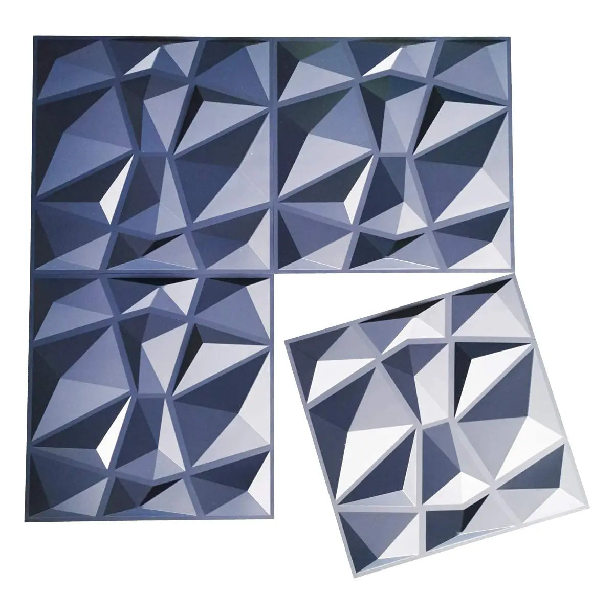 Navy Blue 50x50cm Home Decor 3D PVC Wall Panels Relief Art  Living Room Kitchen Bedroom Diamond Design Pack of 12 Tiles
