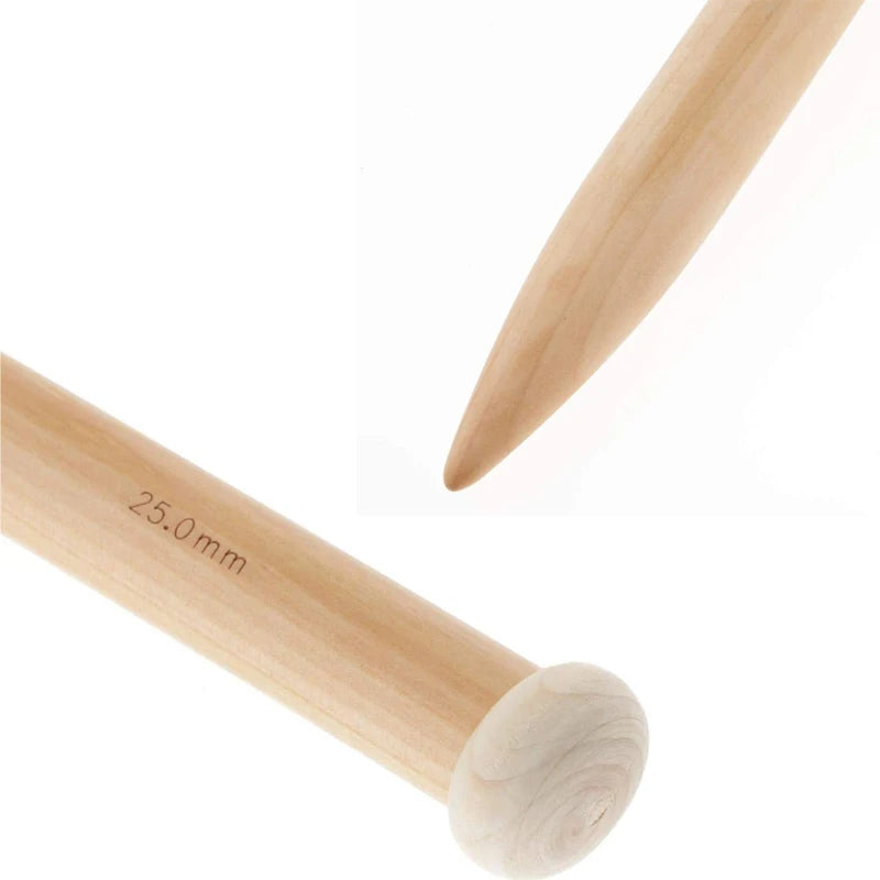 Wooden Knitting Needles Set Single Point Bamboo Craft Tools