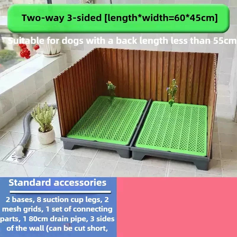 Flush Dog Toilet 28CM Enclosing Wall Large Dog Convenient Combination Urine Basin Automatic Free Flushing Suction Cup Foot Mat