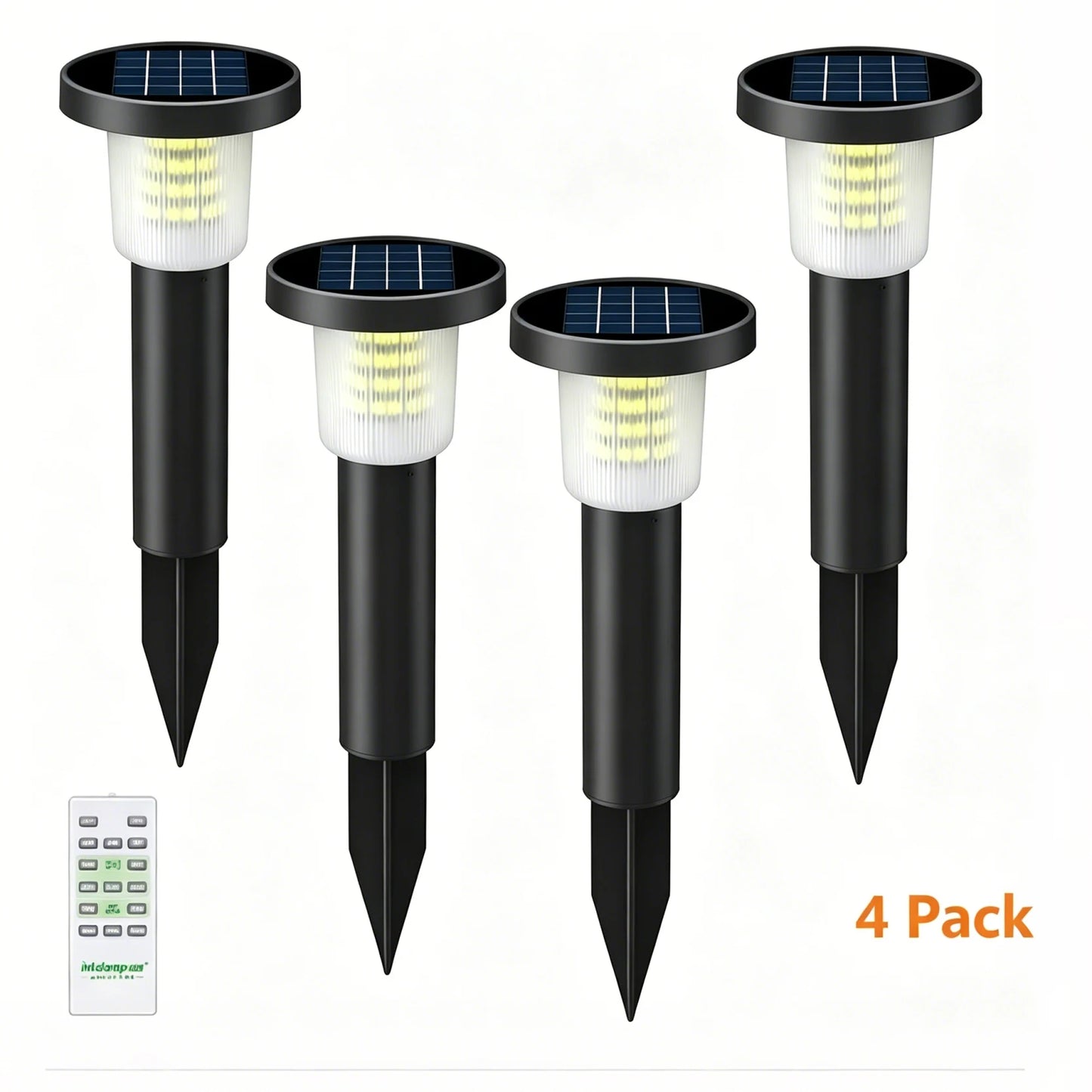 intelamp 2 Pack 3800mah Solar Pathway Lights Waterproof Outdoor LED Lights Landscape Decorative Lawn Lamps For Garden Walkway