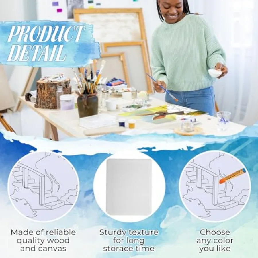 36 Pcs 8 x 10 Inch Pre Drawn Canvas for Painting Afro Queen Pre Stretched Canvas Painting for Adult Sip and Paint Party Supplie