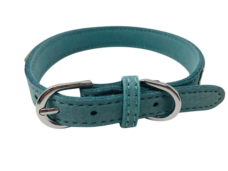 Adjustable Rhinestone Dog Collar Featuring Soft Velvet Microfiber