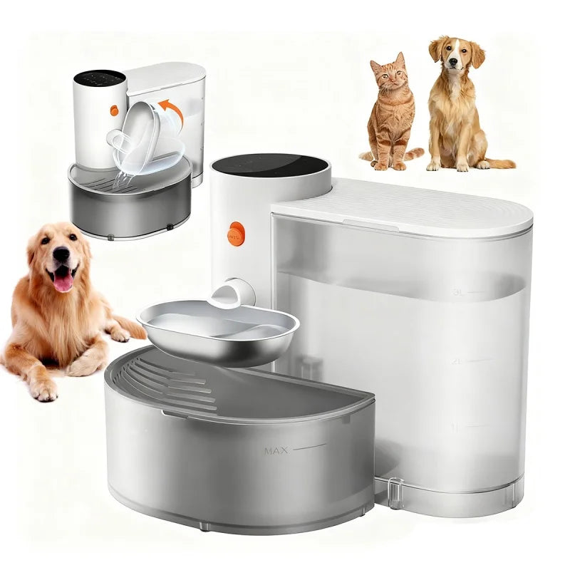 Stainless Steel Bowl Pet Intelligent Pouring Water Dispenser Automatically Purifies The Wireless Drinking Bowl For Dogs