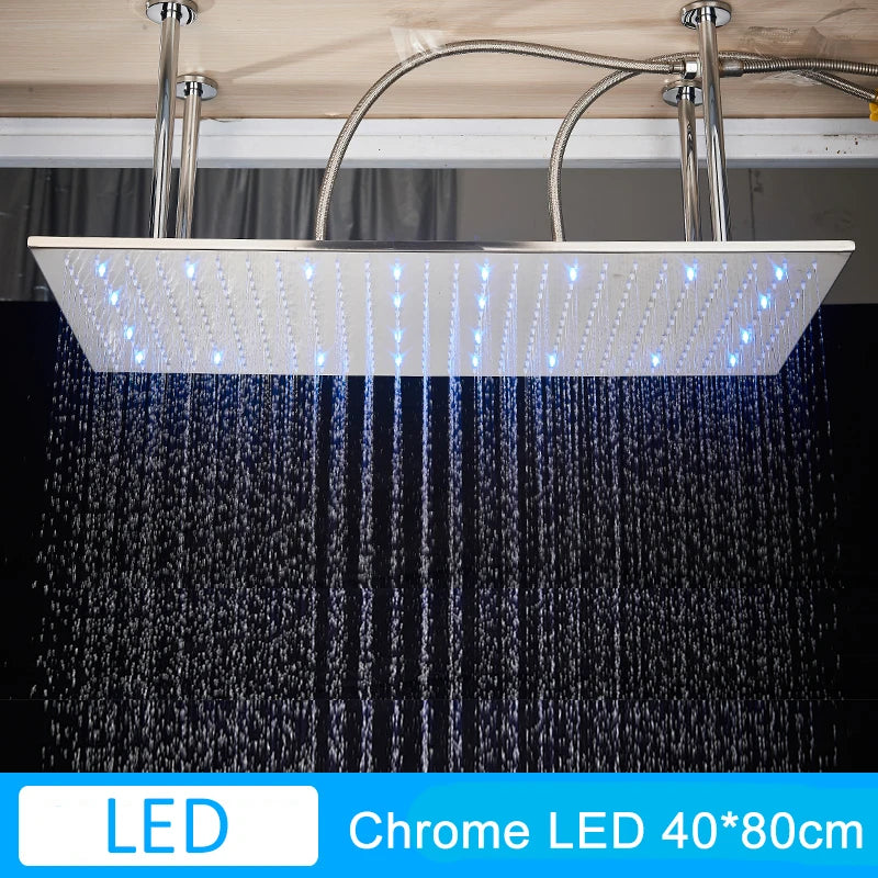 Shinesia LED Square Rainfall Showerhead With Stainless Steel Housing