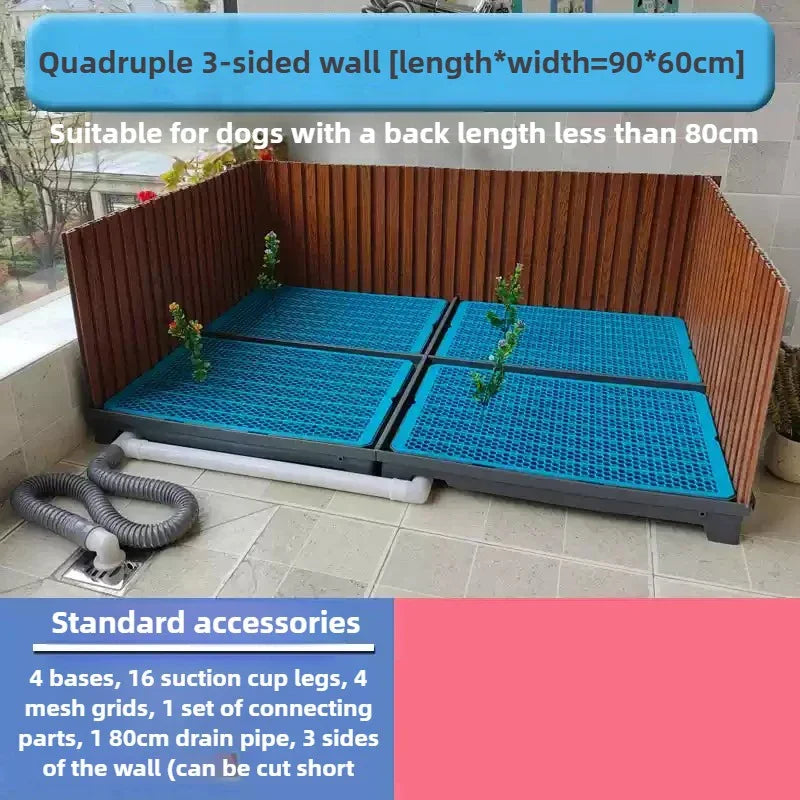 Flush Dog Toilet 28CM Enclosing Wall Large Dog Convenient Combination Urine Basin Automatic Free Flushing Suction Cup Foot Mat