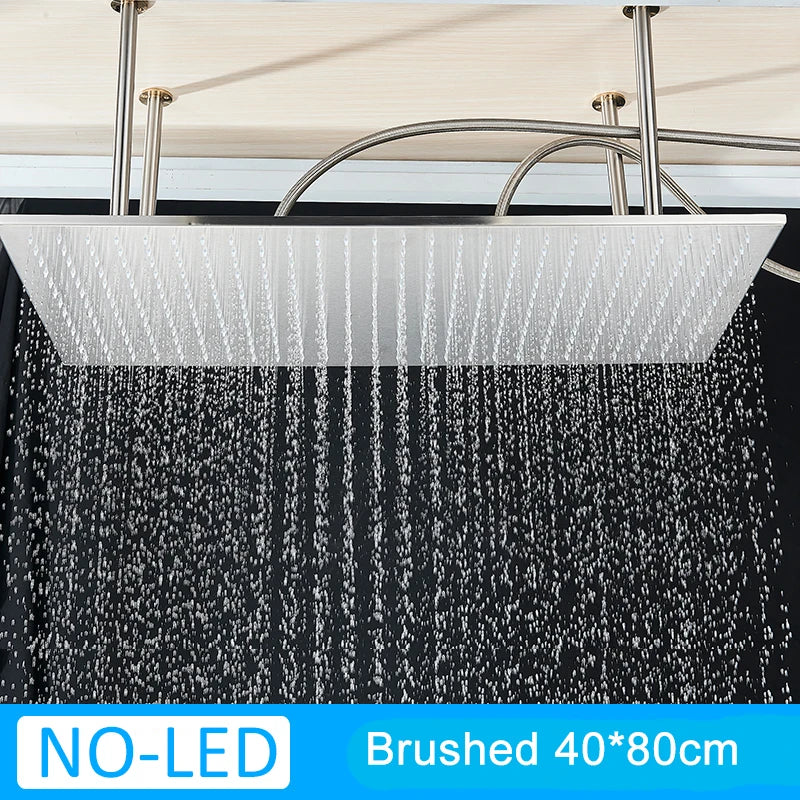 Shinesia LED Square Rainfall Showerhead With Stainless Steel Housing