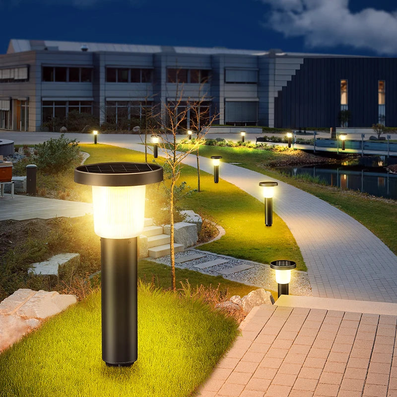 intelamp 2 Pack 3800mah Solar Pathway Lights Waterproof Outdoor LED Lights Landscape Decorative Lawn Lamps For Garden Walkway