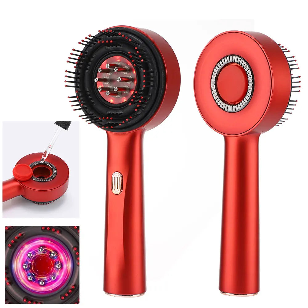 Electric Scalp Massage Brush Red Light Hair Growth Massage Comb Anti Hair Loss Liquid Oil Applicator Massager Tools