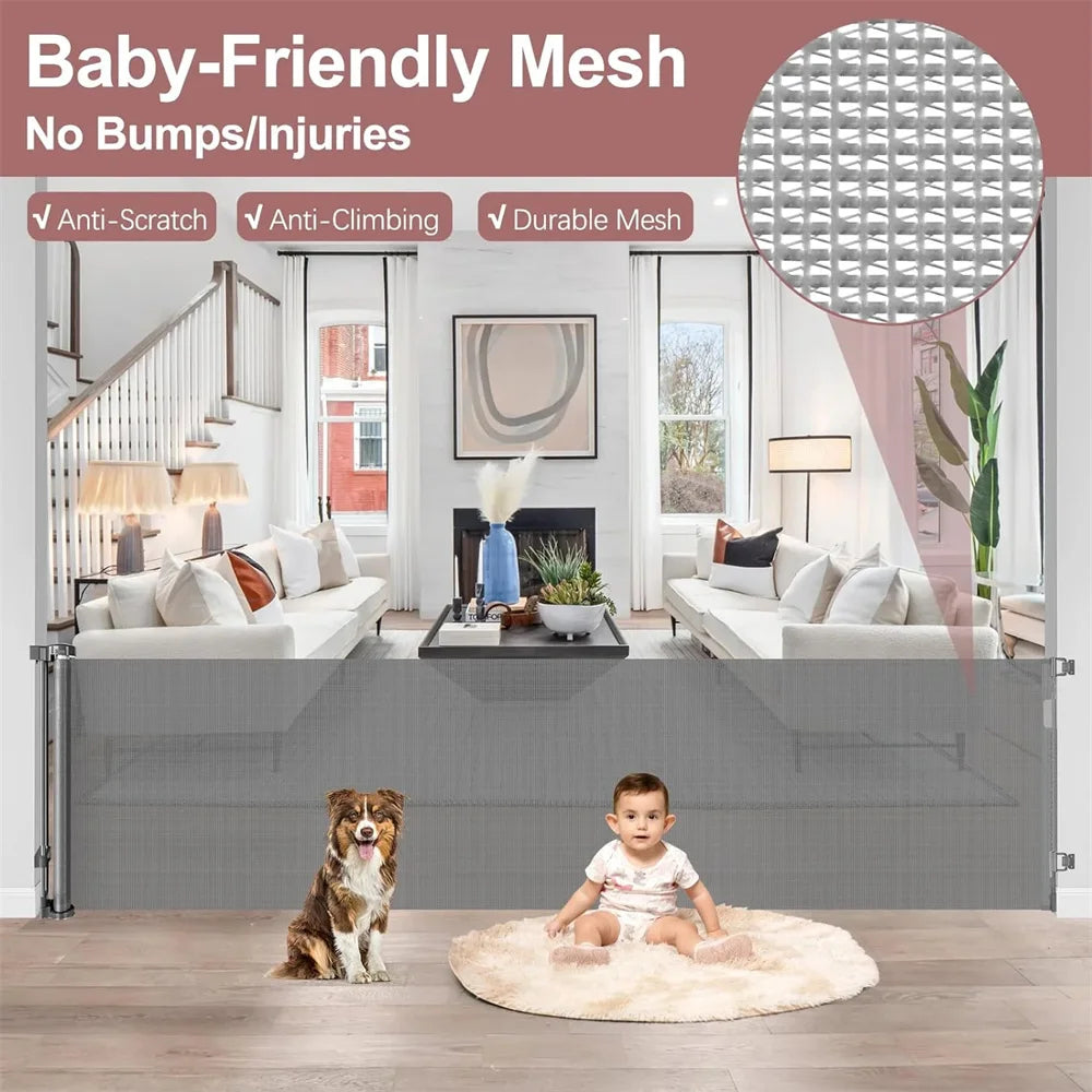 Retractable Baby Gate For Stairs And Doorways Extra Wide