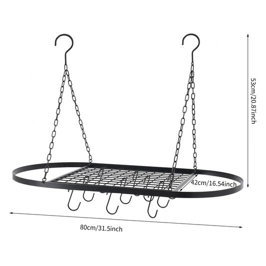 Universal Stainless Steel Ceiling Mounted Pot And Pan Rack