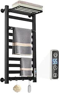 Wall Mounted Multi-Level Towel Warmer With Shelf And Timer