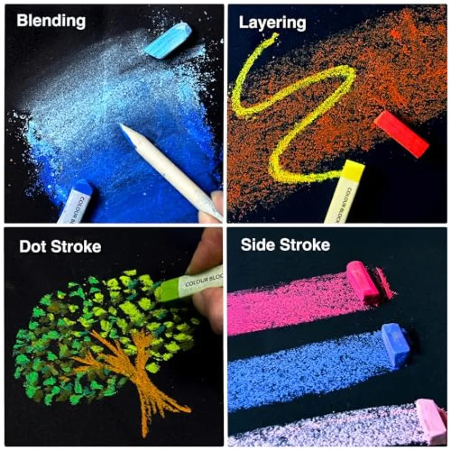 s for Artists - Square Chalk s Art in CARBON Box - Vibrant Pigments Art Kit for Painting, Drawing, Sketching, Hobbyist