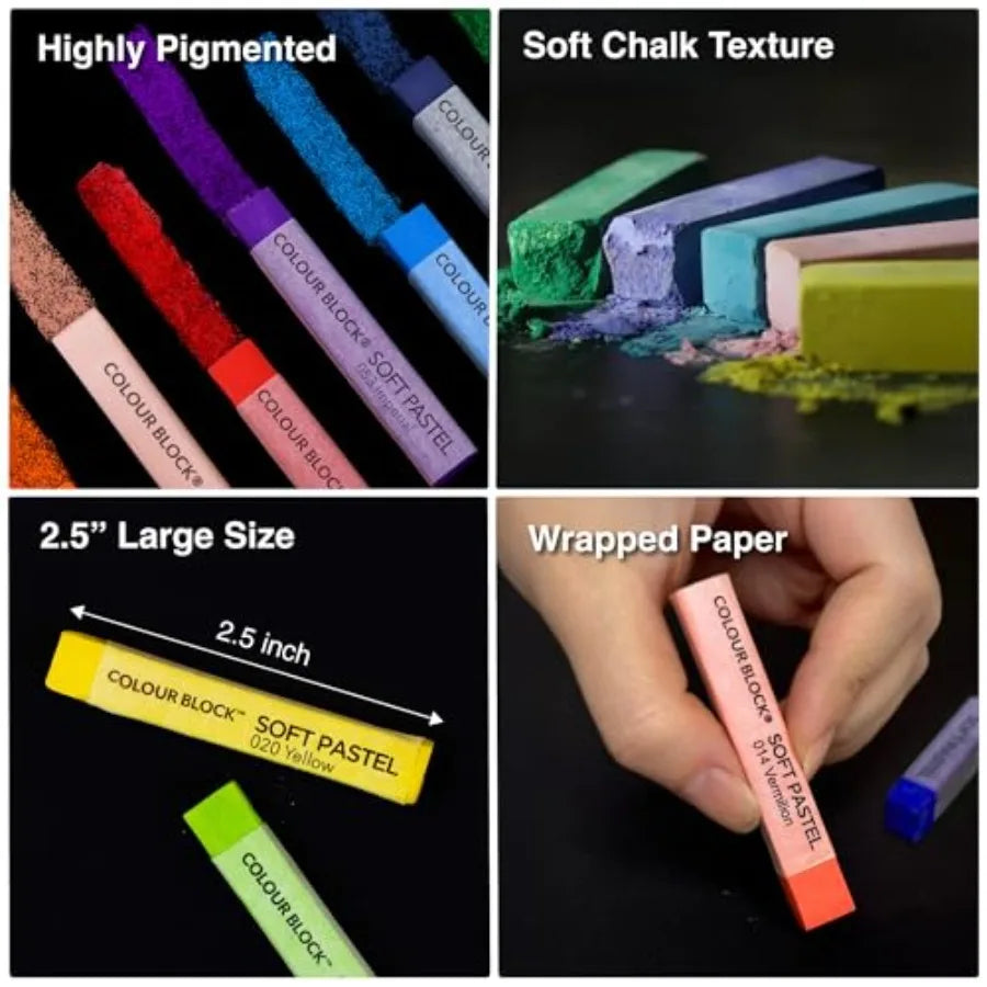 s for Artists - Square Chalk s Art in CARBON Box - Vibrant Pigments Art Kit for Painting, Drawing, Sketching, Hobbyist