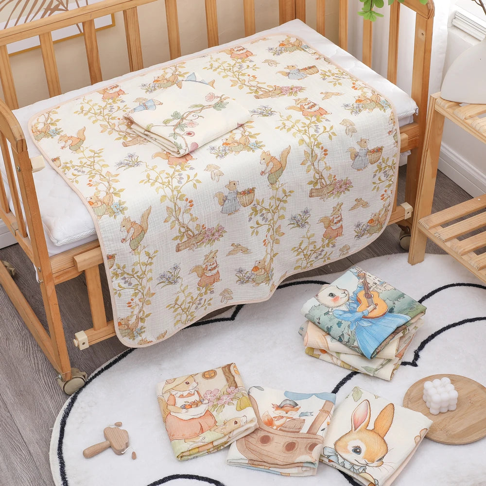 Pure Cotton Gauze Baby Bath Towel For Newborns Absorbent
