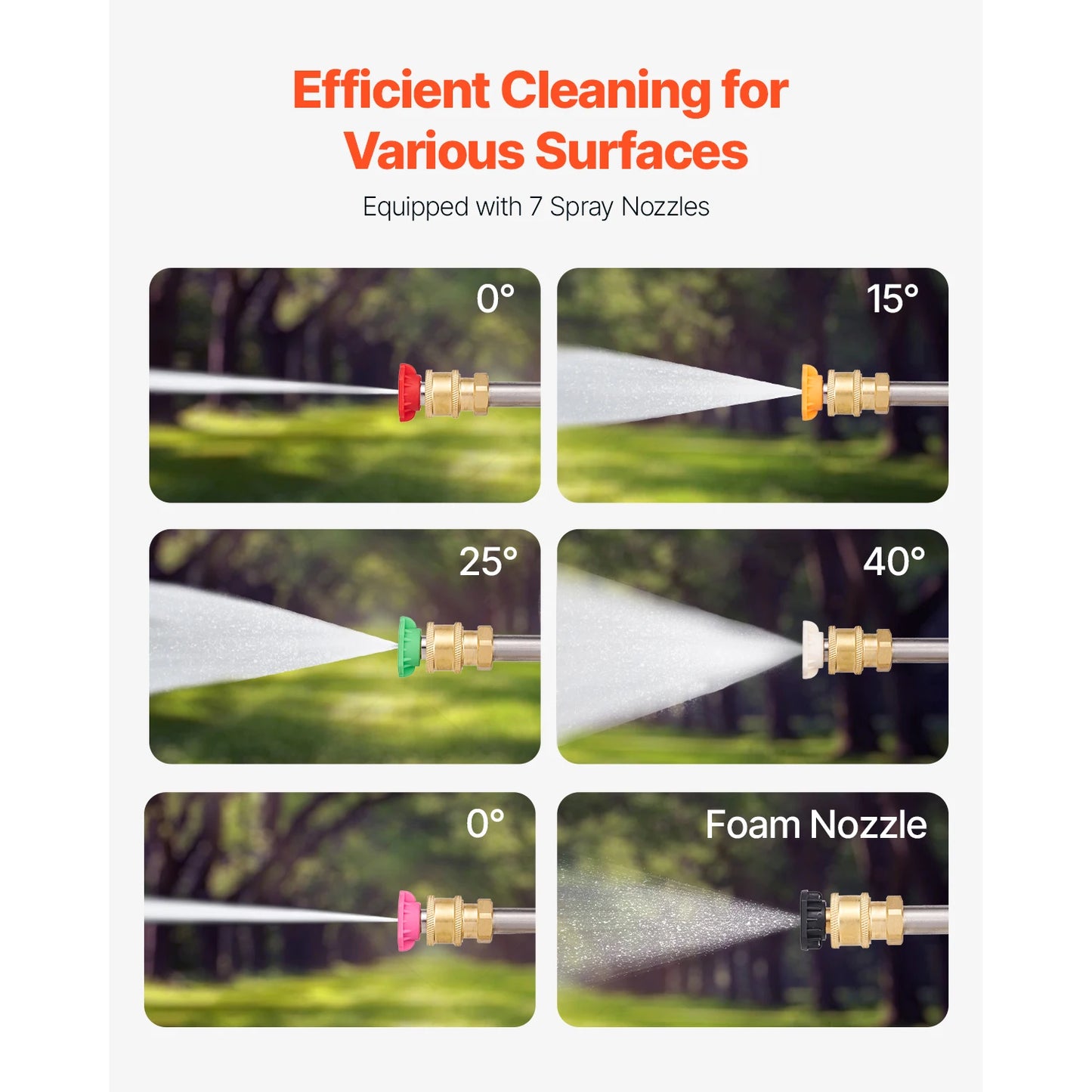 VEVOR Pressure Washer Telescoping Wand 21 ft 4000 psi Telescopic Spray Wand with Power Washer Extension Wands 7 Spray Nozzle