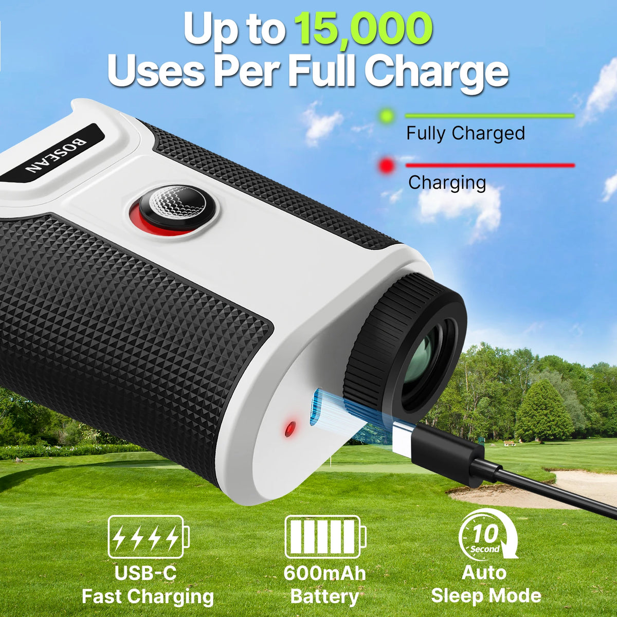 BOSEAN Golf Rangefinder With Slope Magnetic LCD Vibration
