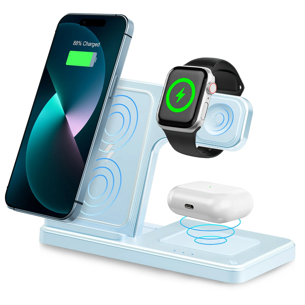 Foldable Magnetic Wireless Fast Charging Station For Apple Devices