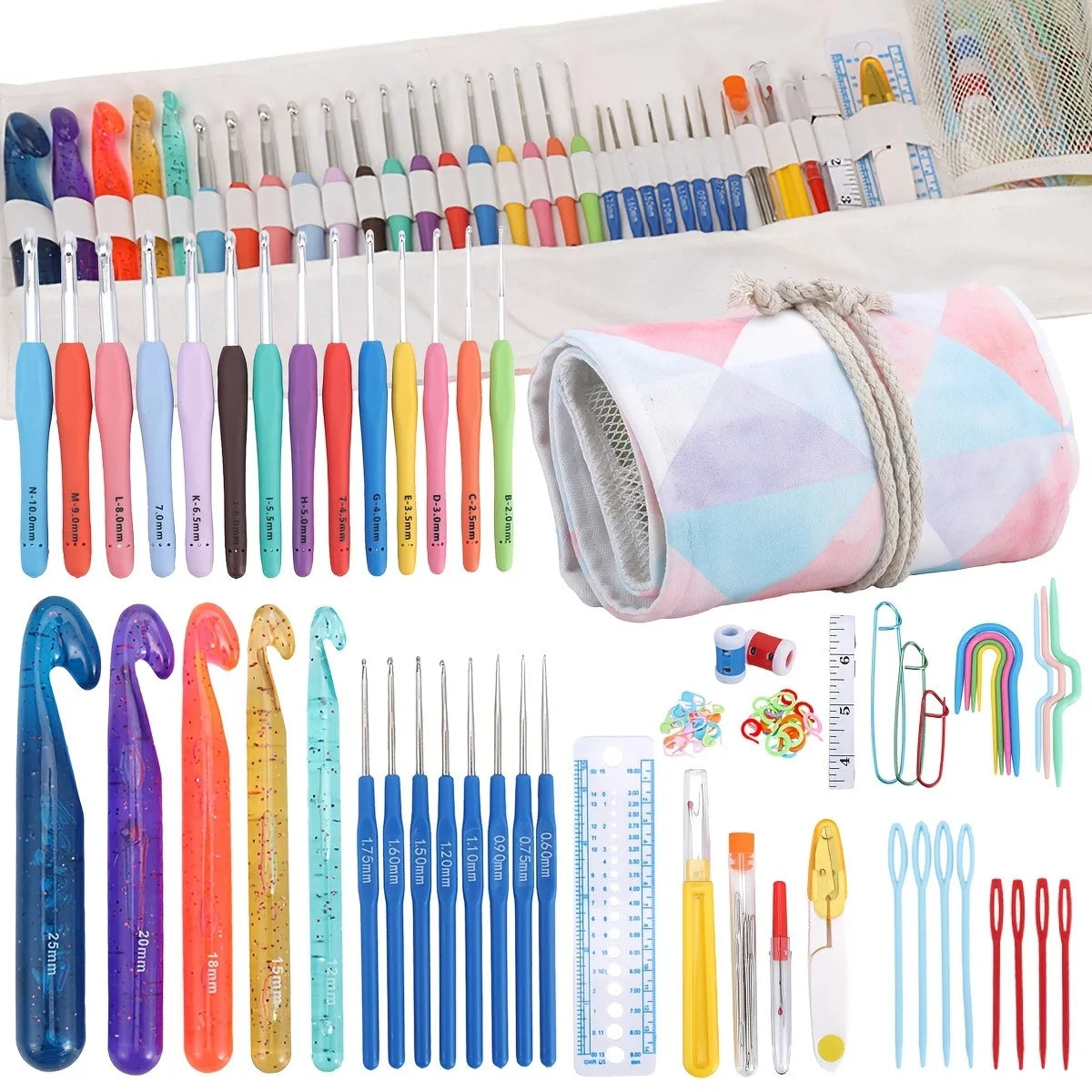 118pcs Crochet Hooks Sets, Ergonomic Crochet Hooks Kits with Storage Bag and Crochets Needle Accessories, DIY Crochets Needles Kit for Beginners and Experienced Crochet Hook Lovers