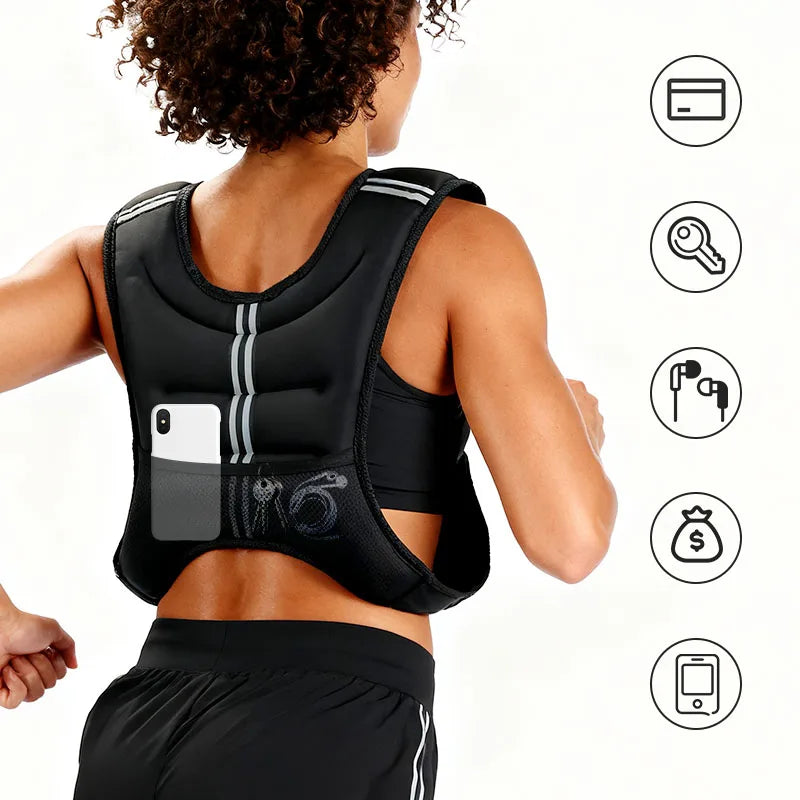 12lb Weight Vest With Reflective Stripe For Training And Running