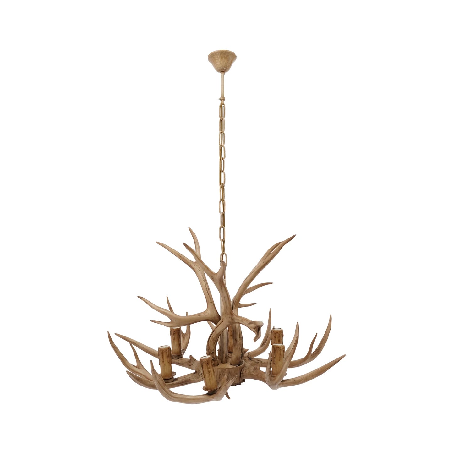 110V Resin Deer Antler Ceiling Light Retro Style Deer Chandelier 6 Lights for Dining Room Kitchen Hallway Bars Hotels
