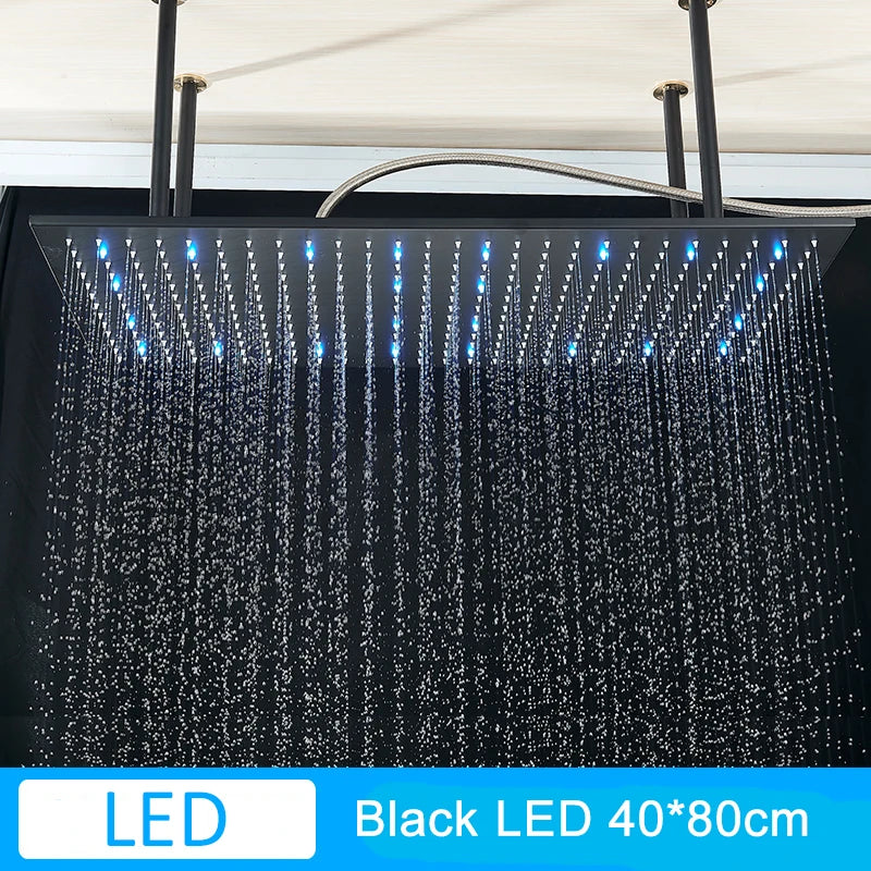 Shinesia LED Square Rainfall Showerhead With Stainless Steel Housing