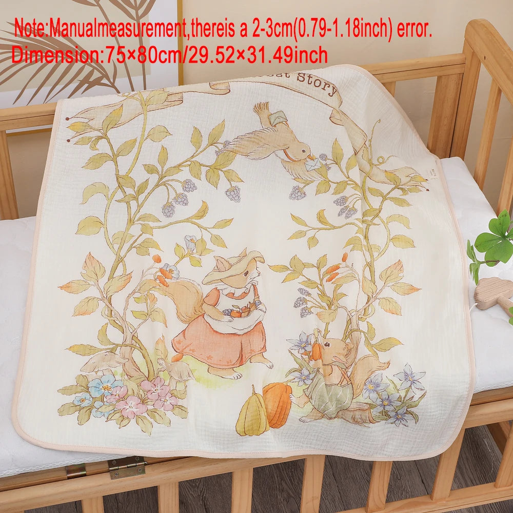 Pure Cotton Gauze Baby Bath Towel For Newborns Absorbent