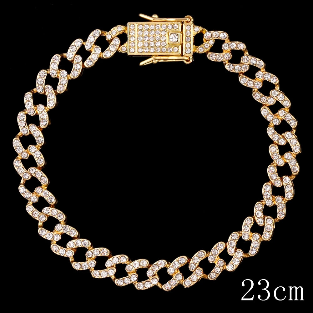 Hip Hop Iced Out Prong CubanChain Anklet For Women
